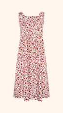 Petite summer sun dress, midi length, pretty floral print