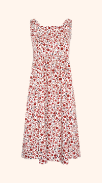 Petite summer sun dress, midi length, pretty floral print