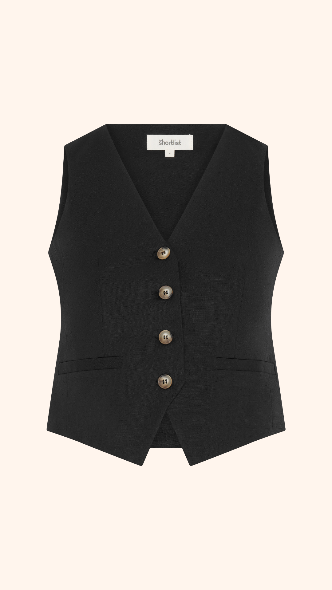 Black petite summer waistcoat co-ord set