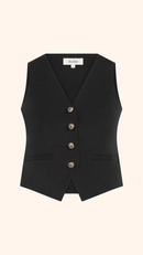 Black petite summer waistcoat co-ord set