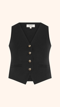 Black petite summer waistcoat co-ord set