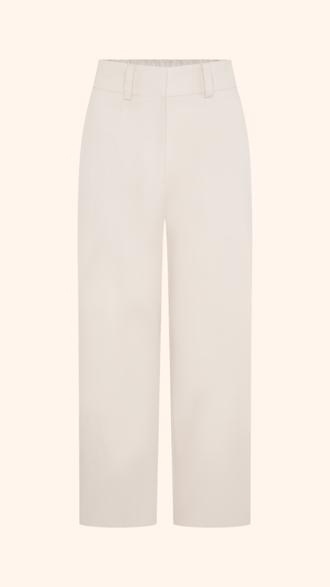 Beige petite linen summer wide leg trouser