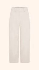Beige petite linen summer wide leg trouser