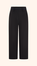 Black petite linen summer wide leg trouser