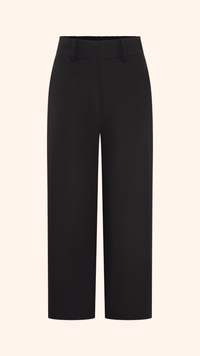 Black petite linen summer wide leg trouser