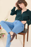 Lennox petite slim, straight leg jeans in blue