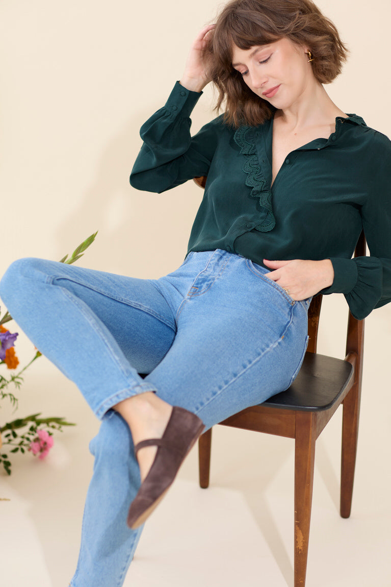 Lennox petite slim, straight leg jeans in blue
